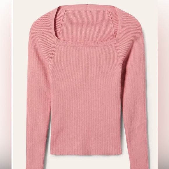 Boden ribbed square neck knitted top size 20-22 nwt in rust k0615 brn - Picture 7 of 8